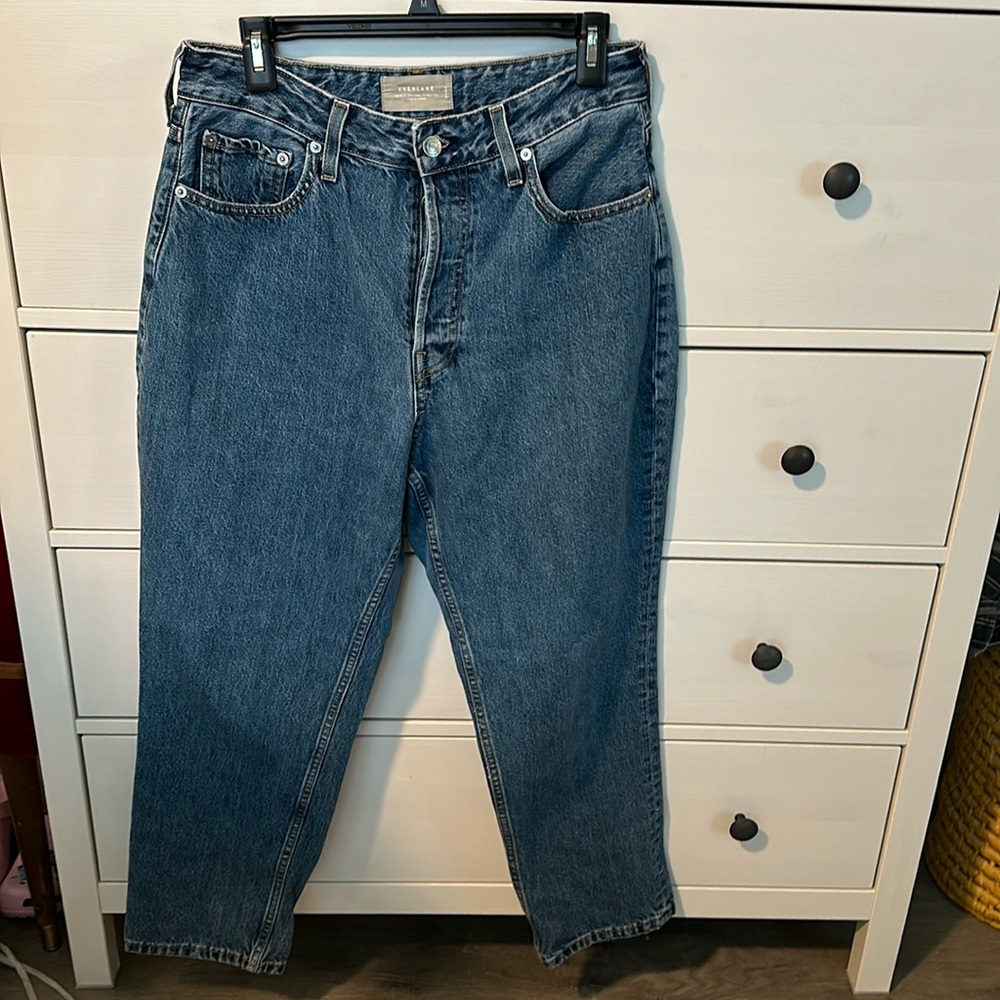 Everlane  Curvy 90s Cheeky Ankle Jeans Buttonfly High Rise Organic Cotton USA